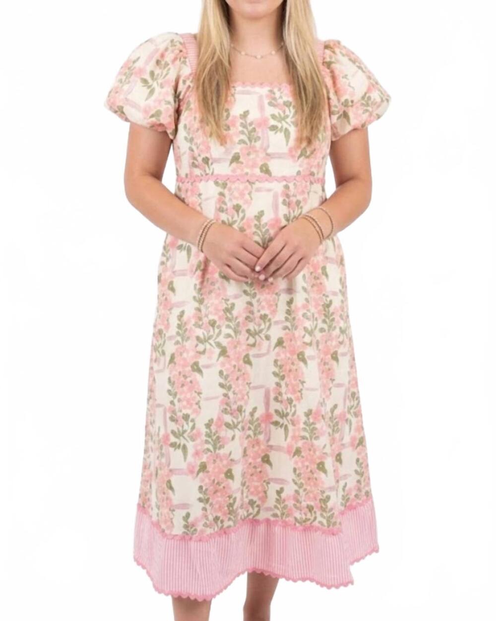 NEW JODIFL adelaide floral midi dress in rose